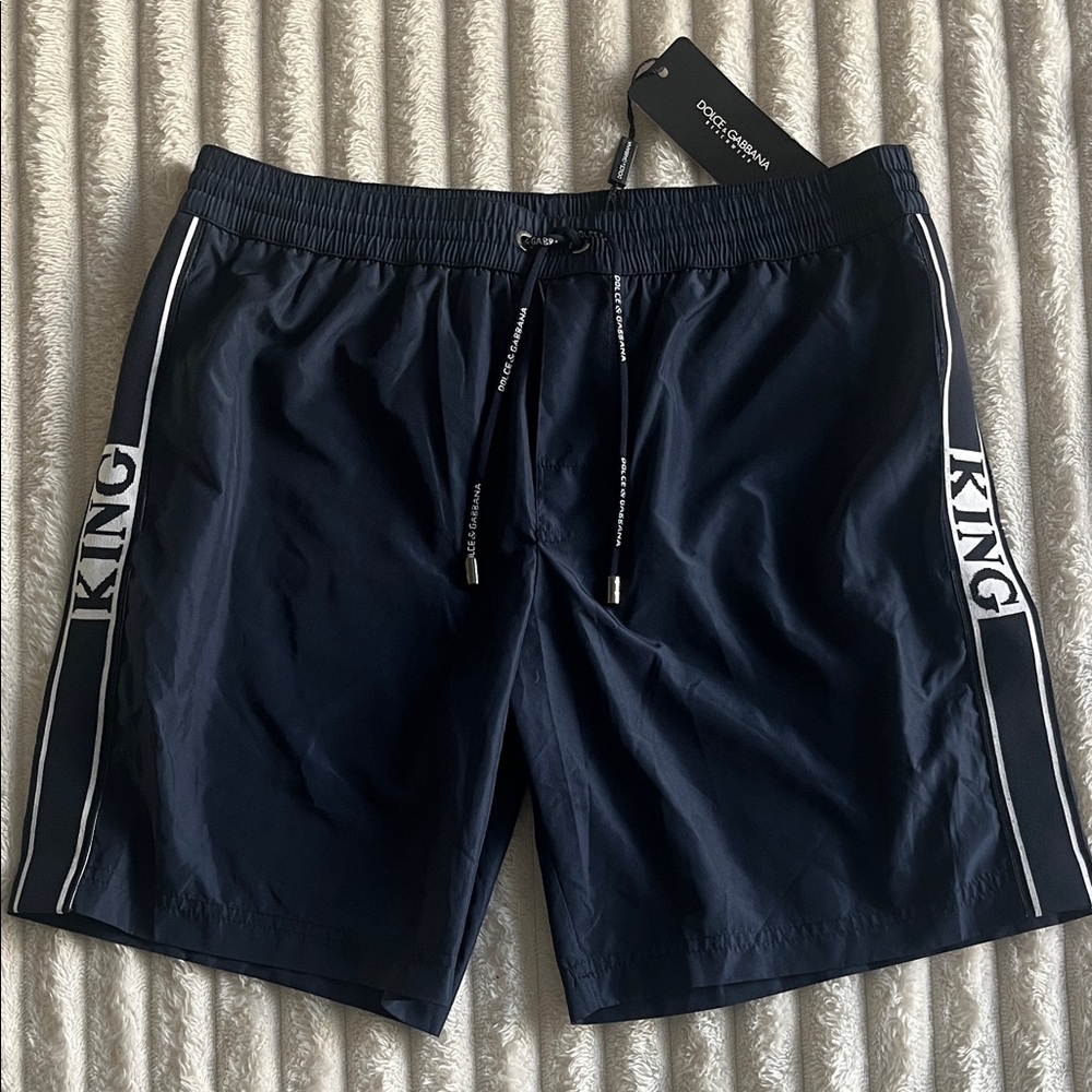 Dolce & Gabbana Men's Swimwear Navy BlueBeachwear shorts IT3 / Small
